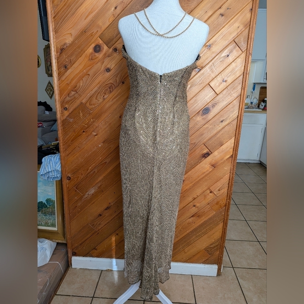 Gunne Sax Gold Backless Dress - Picture 12 of 12